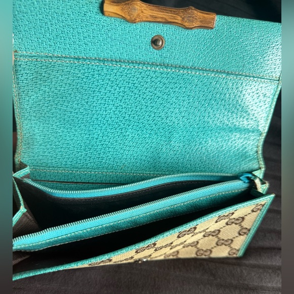 Gucci Brown and Teal Wallet - Picture 4 of 4